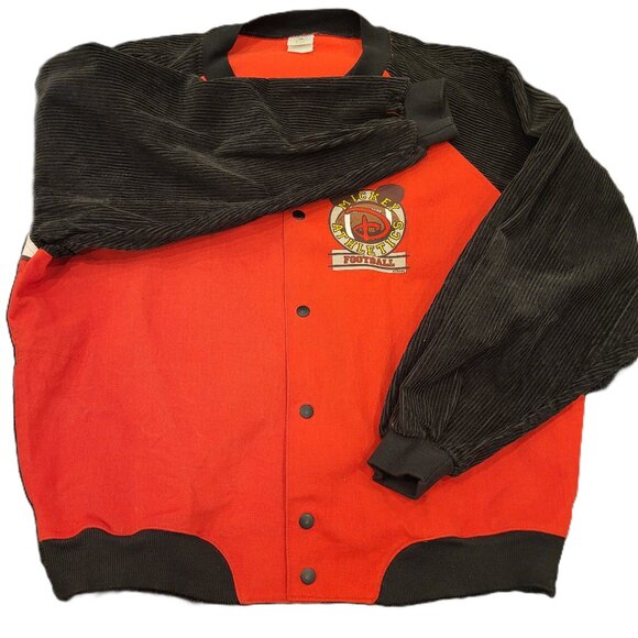 Disney Mickey Mouse Bomber Jacket Size Large Football Varsity Vintage - Picture 2 of 11